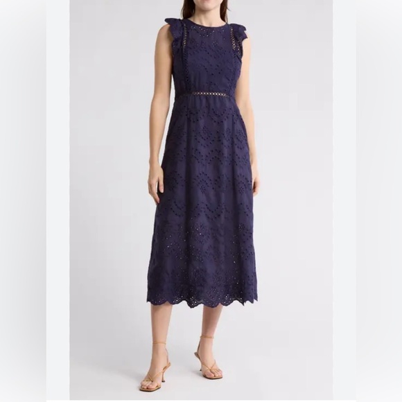 boden ava jersey midi dress Boden Women's Ava Linen Blend Midi Dress in Red main image 1